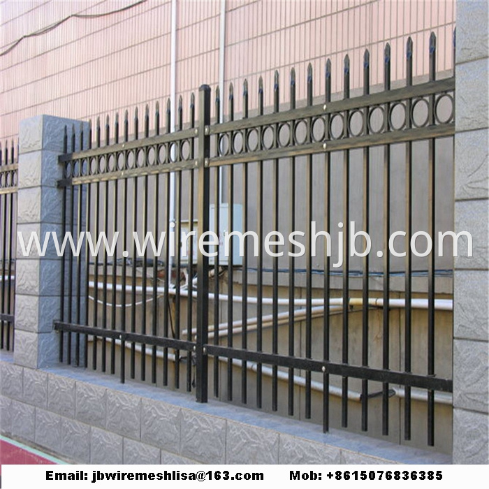 Black Zinc Steel Wrought Iron Fence